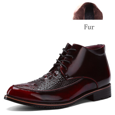 

Full Grain Leather Handmade Ankle Boots Men Super Warm Snow Boots Rubber Winter Cotton Fur Work Martin Military Casual Shoes Men
