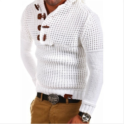 

Mens Knitted Coat Sweater with Button