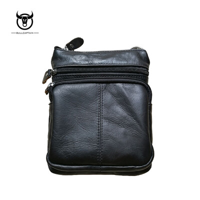 

BullCaptain 2018 hombres famosa marca casual crossbody bolsos hombre cuero genuino de la manera mini bolsos de hombro para h