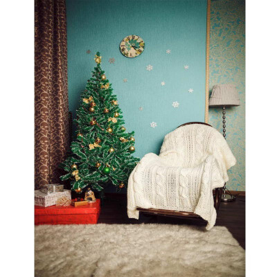 

Xmas Tree Blue Sky Photo Backdrop 57FT Vinyl Fabric Cloth Digital Printing Photo Background st-545