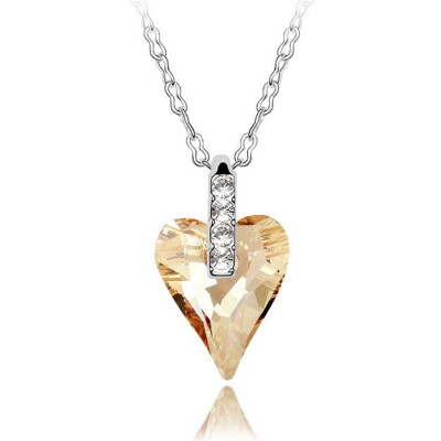 

Crystal Heart Pendant Necklace Made With Crystals from Austrian Elements With Thin Chain For Women Fashion Jewelry Gift 4837