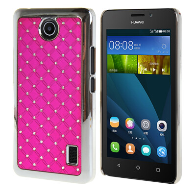 

MOONCASE Hard Luxury Chrome Rhinestone Bling Star Back Case Cover for Huawei Ascend Y635 Hot pink