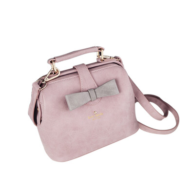 

Nubuck leather handbags 2016 new bow retro doctor bag small bag women shoulder bag messenger bag fashion