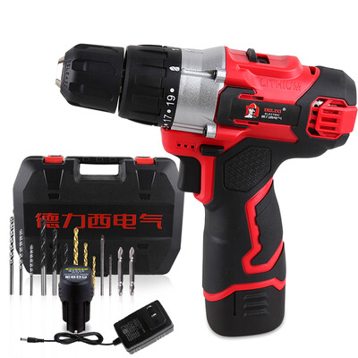 

Delixi Electric DELIXI ELECTRIC electric drill home charging multi-function hand drill tool set electric screwdriver 12V two-speed lithium drill electric one charge