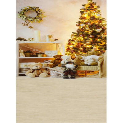 

Golden Xmas Trees Photo Backdrop 57FT Vinyl Fabric Cloth Digital Printing Photo Background st-537