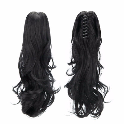 

Synthetic18inch Long Wave Claw Clip On Ponytail Extensions 18inch Long Wave Clip In Human Hair Extensions Heat Resistant Hairpiece