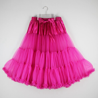 

Buebos Ninos 65cm Soft Fabric Women Pettiskirt Long Sexy Pleated Chiffon Petticoat Rockabilly skirt Tulle Tutu Lady Pettiskirt