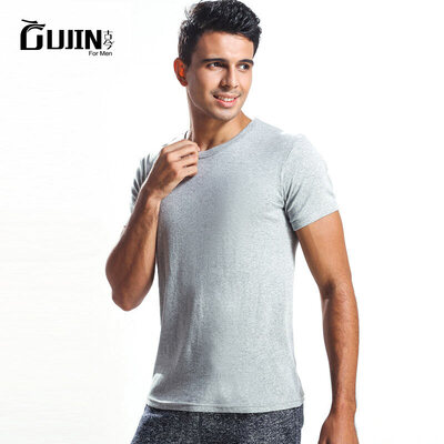 

Ancient&modern mens cotton youth mens short-sleeved T-shirt mens solid color Korean version of loose casual sports shirt t-shirt male EAGSJ52 round neck - black