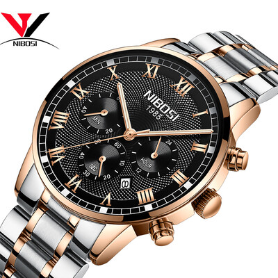 

NIBOSI 2018 New Men Watches Stainless Steel High Quality Watched Brand Fashion Analog Sport Quartz Wrist Watch Erkek Kol Saati