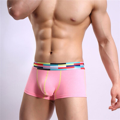 

Fashion Men&39s Breathable Boxer Sexy Pure Color Cotton Underwear