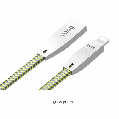 

HOCO Original Zinc Alloy Reflective Braid Charging Data Cable for Apple Lightning iPhone iPad 24A OTG Fast Charger Wire Sync