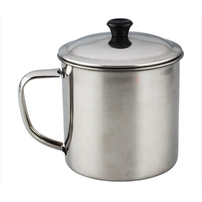 

UpperX Office Silver stainless steel 300 ml water cup with lid