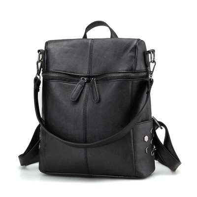 

2018 New Womens Leather Backpack for Younger Girls Retro Leisure Travel Backpack School Student Mochila