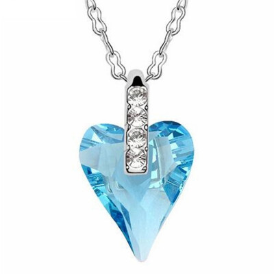 

Crystal Heart Pendant Necklace Made With Crystals from Austrian Elements With Thin Chain For Women Fashion Jewelry Gift 4837