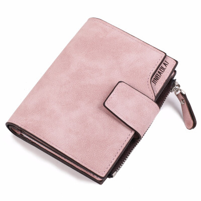 

Hot Wholesale Woman Leather Wallet Short Interior Zipper Pocket Credit Card Holder Ladies Leather Wallets Pink Photo Holder