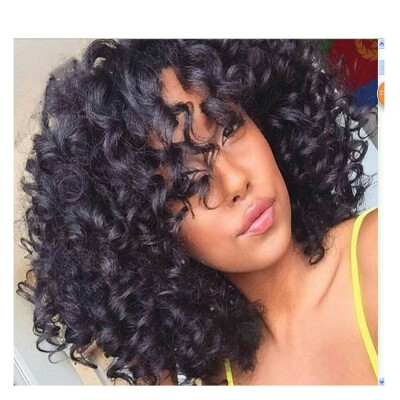 

QianBaiHui Female Kinky Curly Wigs For Black Women Synthetic Hair Women Wigs African American Full Short Curly Black Hair Wigs