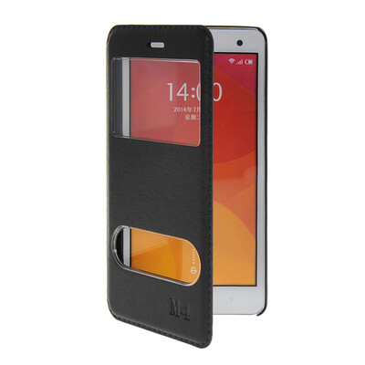 

MOONCASE View Window Leather Side Flip Pouch Stand Shell Back ЧЕХОЛ ДЛЯ XiaoMi Rice MI 4 M4 Black