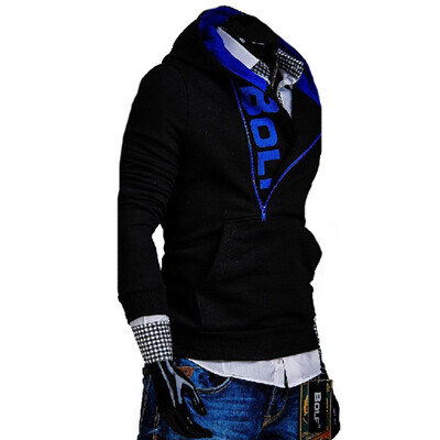 

CT&HF Men Personality Leisure Pure Color Fleece Zipper Design Cotton Loose Coat Long Sleeve Pullover Handsome Contracted Fleece