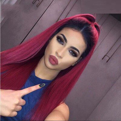 

Osolovely Hair 1B99J Color Ombre Hair Wigs Lace Frontal Body Wave Hair Wigs Burgundy wig