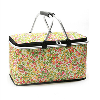 

600D Folding Basket Bags Keep Food HotCold Fashion Insulated Lunch Bag Women Men Tote Cooler Picnic Travel Thermal Box handbag