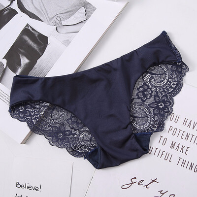 

Hot sale womens sexy lace panties seamless Ice silk breathable panty Hollow briefs for women traceless girls underwear