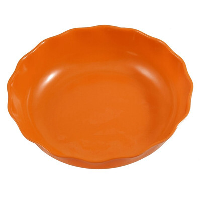 

UpperX Wavy Hem Round Melamine Fruit Apple Pear Container Plate Tray Orange