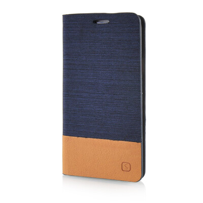 

MOONCASE Canvas Design Leather Side Flip Wallet Pouch Stand Shell Back ЧЕХОЛ ДЛЯ Samsung Galaxy A3 Dark Blue