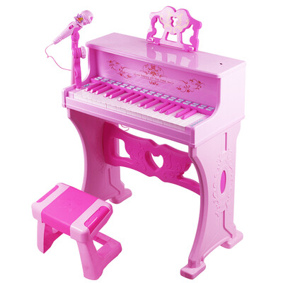

Buddyfun Children's Electronic Keyboard Educational Toys with Music Microphone Alice Mini Piano 88033 Pink
