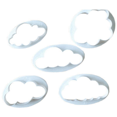 

UpperX 5 pcs Plastic Cloud Fondant Cake Cutter Mould Mold Cake Decorating DIY Tools Set