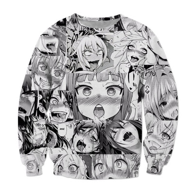 

2018 Ahegao Hoodies Sweatshirt Autumn Winter Mens Long Sleeve Pullovers Funny 3d Print Tracksuit Plus Size Dropshipping