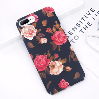 

Flower Phone Case Matte Rainbow Case For iPhone X 8 7 6 Plus
