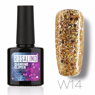 

ROSALIND Gel 1S PBlack Bottle 10ML Diamond Glitter W01-29 Gel Nail Polish Semi Permanent Nail Art UV&LED Soak-Off gel lacquer