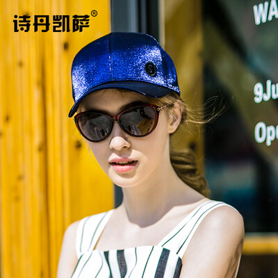

Shi Dan Caesar Baseball Cap Men&Women Solid Color Hat Classic Breathable Letters Sports Caps Silk Glossy WGSB181051 Blue Adjustable