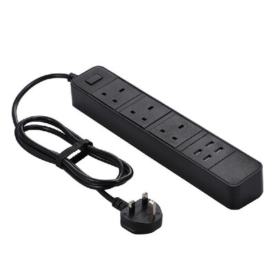 

Power Strip 3AC Interface 4 USB Charging Port AC 100-250V 3250W with OvercurrentOver-heating Protection LED Indicator Lamp 18M C