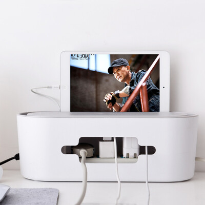 

EDO wire socket storage cable box 2 Pack plug socket storage wire finishing box computer cable power cable box TH1287