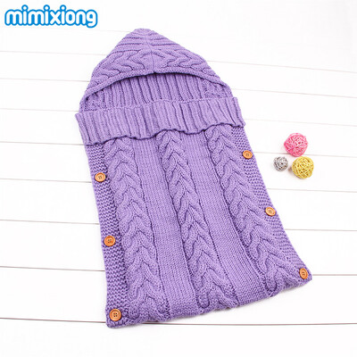 

Sleeping Bag Baby Winter Warm Envelopes For Newborns Unisex Hooded Sleep Sack Acrylic Knitting Infant Wrap Swaddle Blankets Fall