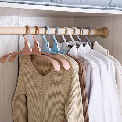 

qianyue hanger seamless multi-function non-slip collapsible hanger light travel portable drying rack white 5 sticks