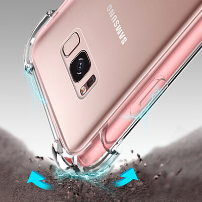 

anti knock silicone case For Samsung Note 8 9 J3 J5 J7 Pro 2016 2017 S6 S7 Edge S8 S9 Plus transparent air cushion back coque Skin