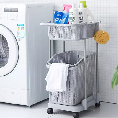 

Jinghuisi Chuang JH0640 hamper laundry basket thick removable mobile storage box rack storage basket gray