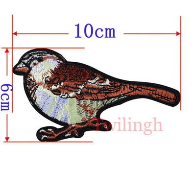 

1 Pc Top New Brand Clothes Patches Bird Red Rose Flower Embroidered Patch DIY Iron On Sew Fabric Repair Clothing Wedding Patches