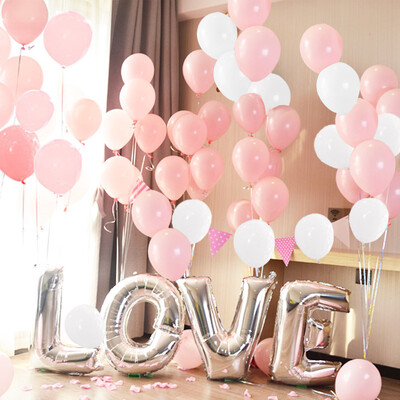 

Green aluminum foil balloon letter set marriage Valentines Day confession wedding room layout extra large pink gift ribbon disp