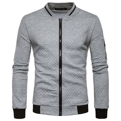 

Mens Active Jacket Coat Long Sleeve Casual Patchwork Stand Collar Zipper Sweatshirt