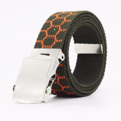 

Male And Female Teenager Fashion And Leisure Scrolling Buckle Stripe Canvas Belt