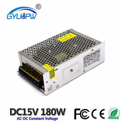 

DC15v 12A 180w Switching Power Supply Led Driver Transformer AC110V 220V to DC 15V SMPS for LED Strip 5050 3528 5630 Lights CNC
