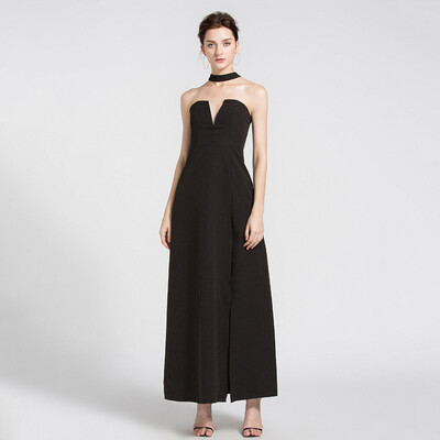 

Sexy Strapless Dress For Women Off Shoulder Slim High Split Maxi Dresses Summer Fashion Elegant Female Clothing