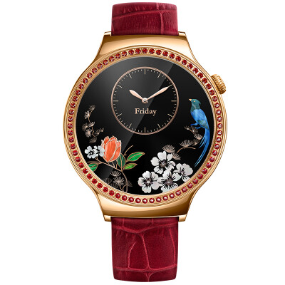 

HUAWEI WATCH Smart Watch Xingyue Series (Swarovski Natural Gem Red) Многодисковый музыкальный плеер WeChat оплачивает Bluetooth-звонок розовое золото