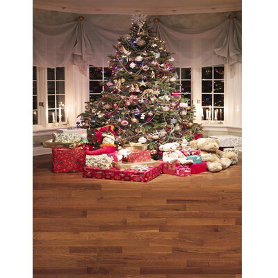 

Xmas Pink Tree Photo Backdrop 57FT Vinyl Fabric Cloth Digital Printing Photo Background st-610
