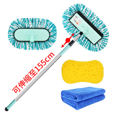 

Yue card car wash mop long rod retractable car scorpion car wash water brush set replacement brush head car wash towel sponge car supplies