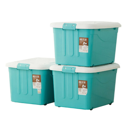 

Citylong Plastic Storage Box Organizer Large Environmental Storage Box 3 Pack Sky Blue 60L 6063