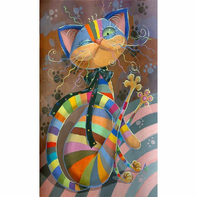 

Romacci NAIYUE 8 12 Inches 20 30cm DIY 5D Diamond Painting Kit Dancing Cat Rhinestone Mosaic Embroidery Cross Stitch Craft Hom